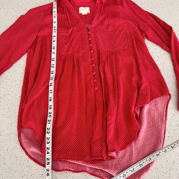 Anthropologie Maeve MATILDA polka dot long sleeve tunic blouse size S - Picture 7 of 8